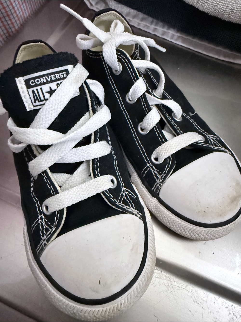 Converse Black and White Kids Low Top Sneakers